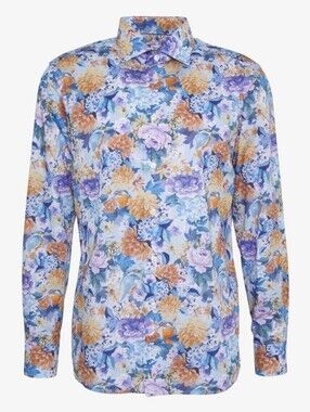 ETON Men's Button Up Shirt Sz 41 16 Slim Fit Flower Floral Print Business Casual